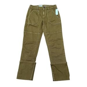 NWT Pilcro Anthropologie High Tide Slim Cuffed Pants Size 26 Golden Utility